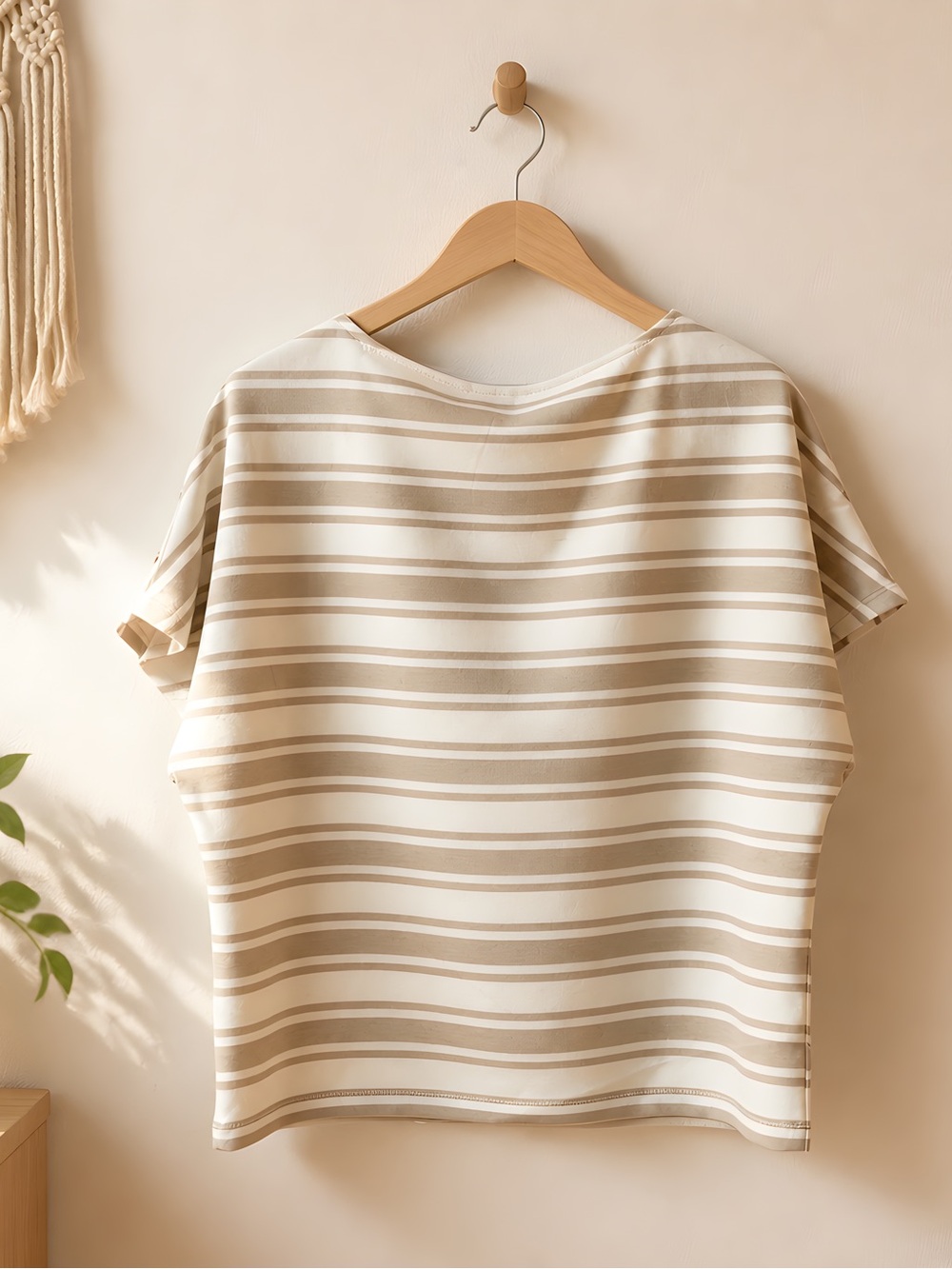 Cable & Gauge Studio Women’s Striped Modal Dolman Tee - Picture 3 of 3